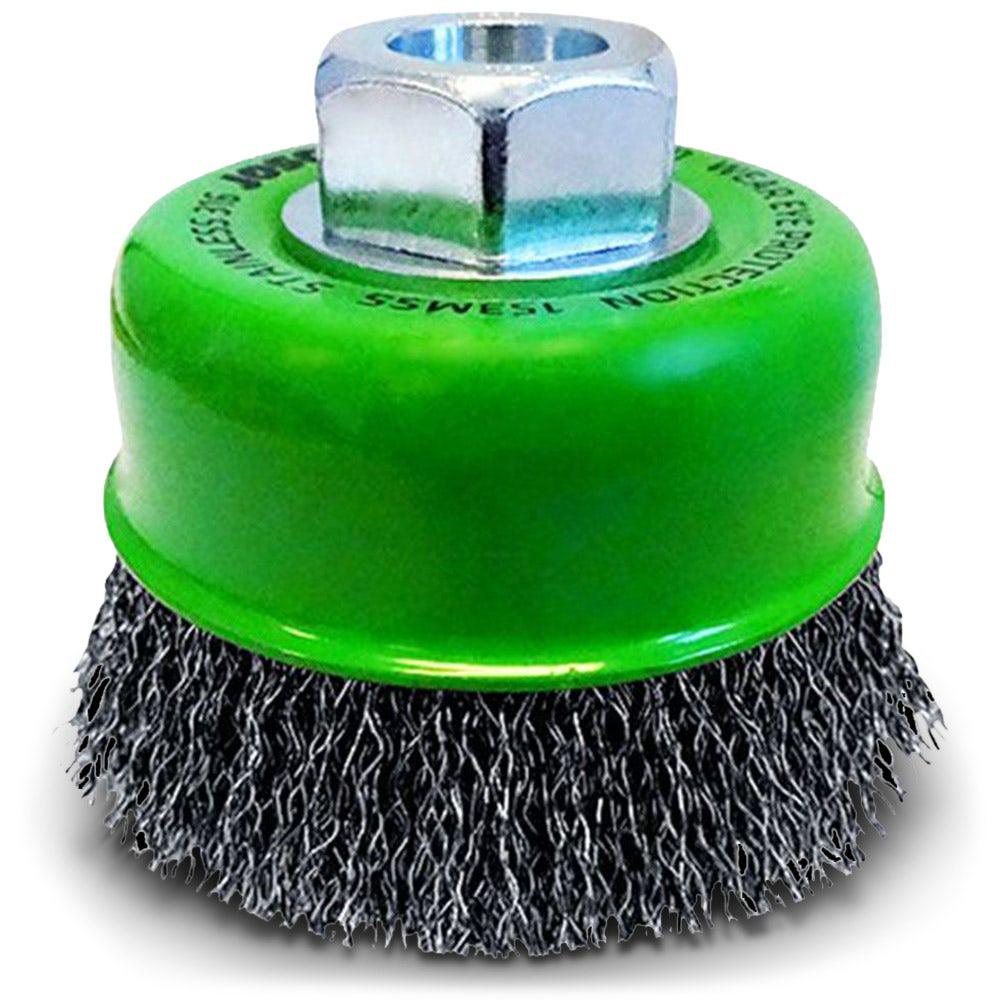 JOSCO 75mm 0.3mm Stainless Steel Crimped Wire Cup Brush