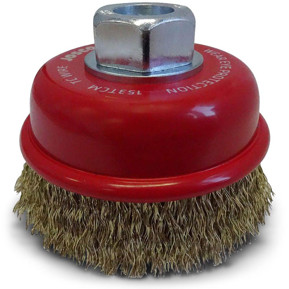 JOSCO 75mm 0.45mm Tyre Cord Crimped Wire Cup Brush