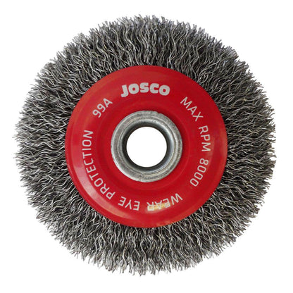 JOSCO 75mm Crimped Wheel Brush Steel Wire 99A