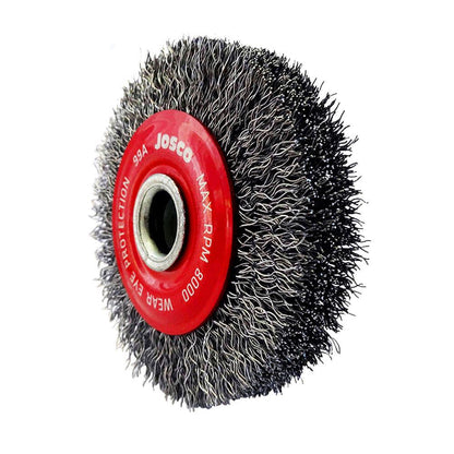 JOSCO 75mm Crimped Wheel Brush Steel Wire 99A