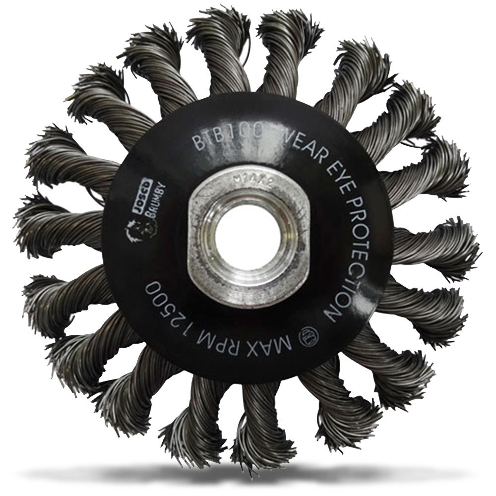 JOSCO BRUMBY 100mm 0.45mm Steel Twist Knot Wire Bevel Brush