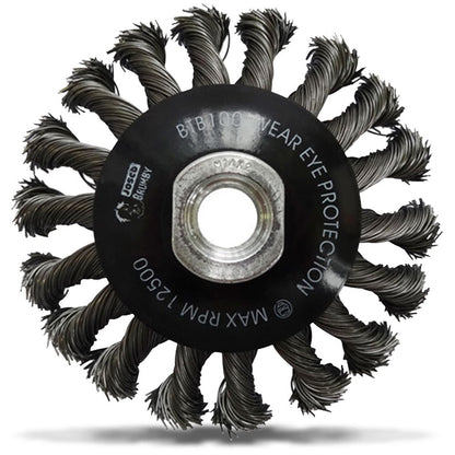 JOSCO BRUMBY 100mm 0.45mm Steel Twist Knot Wire Bevel Brush