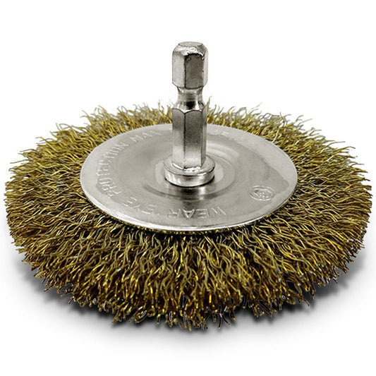 JOSCO BRUMBY 100mm 1 4inch -Hex Crimped Wire Wheel Brush