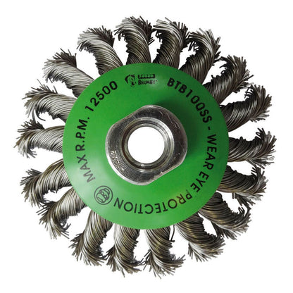 JOSCO BRUMBY 100mm Twistknot Bevel Brush Stainless Steel BTB100SS