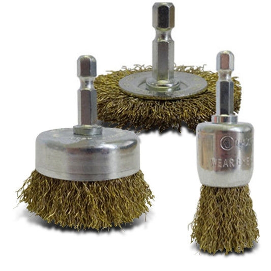 JOSCO BRUMBY 1 4-Hex Wire Brush Kit - 3 Piece