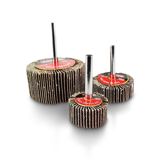 JOSCO BRUMBY 60-Grit Mounted Flap Wheel Set - 3 Piece