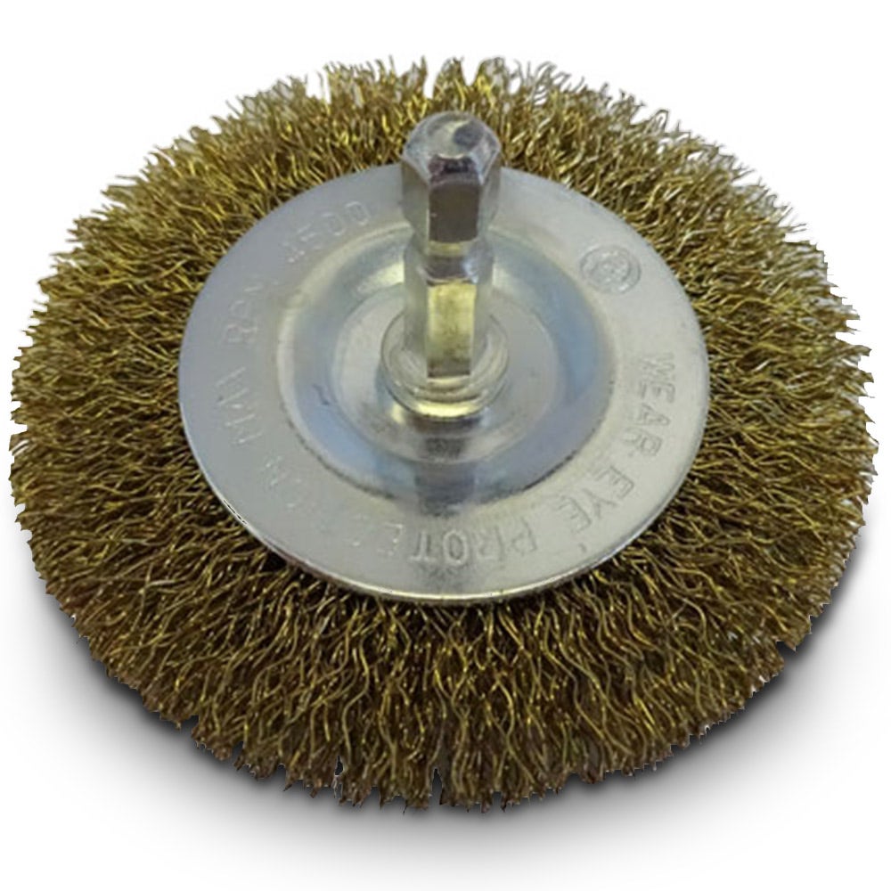 JOSCO BRUMBY 75mm 1 4inch -Hex Crimped Wire Wheel Brush