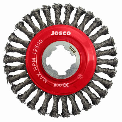 JOSCO X-LOCK 115mm 0.5mm Steel Twist Knot Wire Wheel Brush
