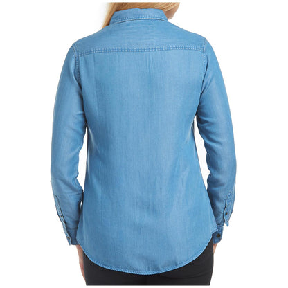 Jachs Girlfriend Long Sleeve Tencel Top Medium Denim