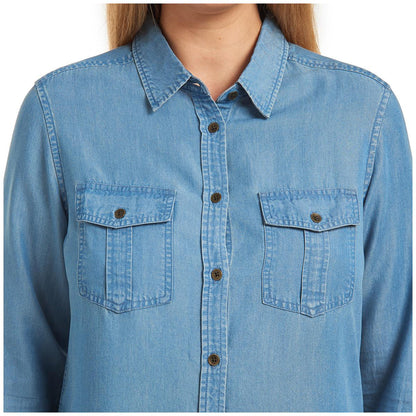 Jachs Girlfriend Long Sleeve Tencel Top Medium Denim