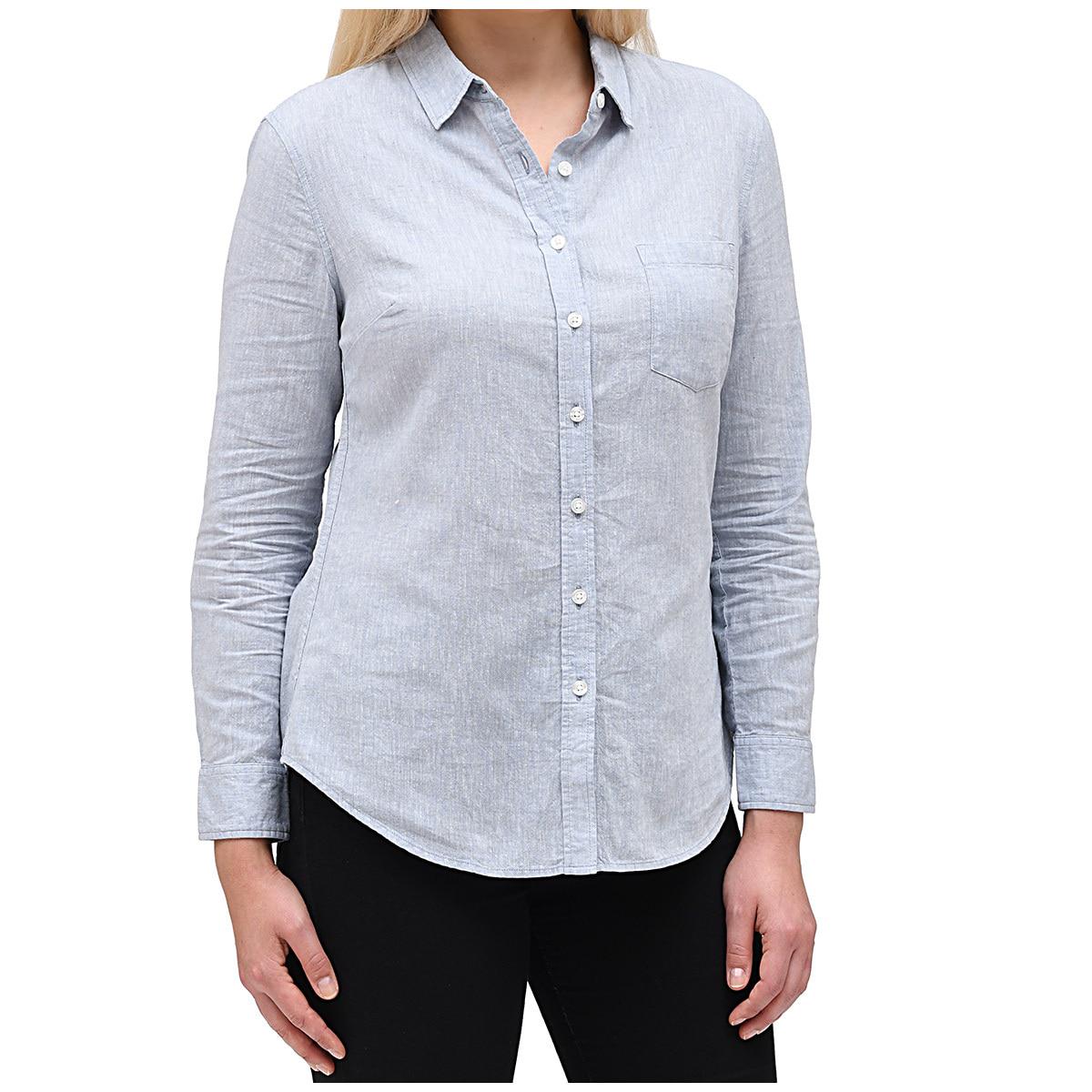 Jachs Girlfriend Women's Linen Shirt Light Blue