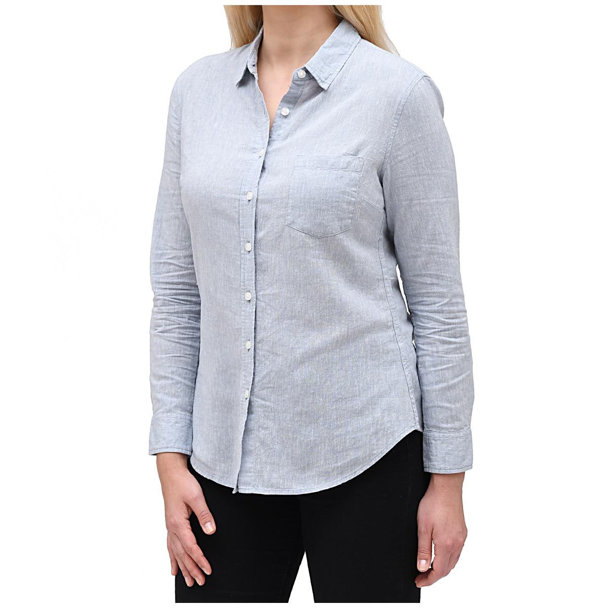 Jachs Girlfriend Women's Linen Shirt Light Blue