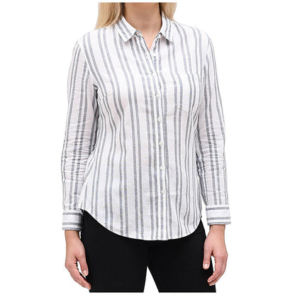 Jachs Girlfriend Women's Linen Shirt White and Grey