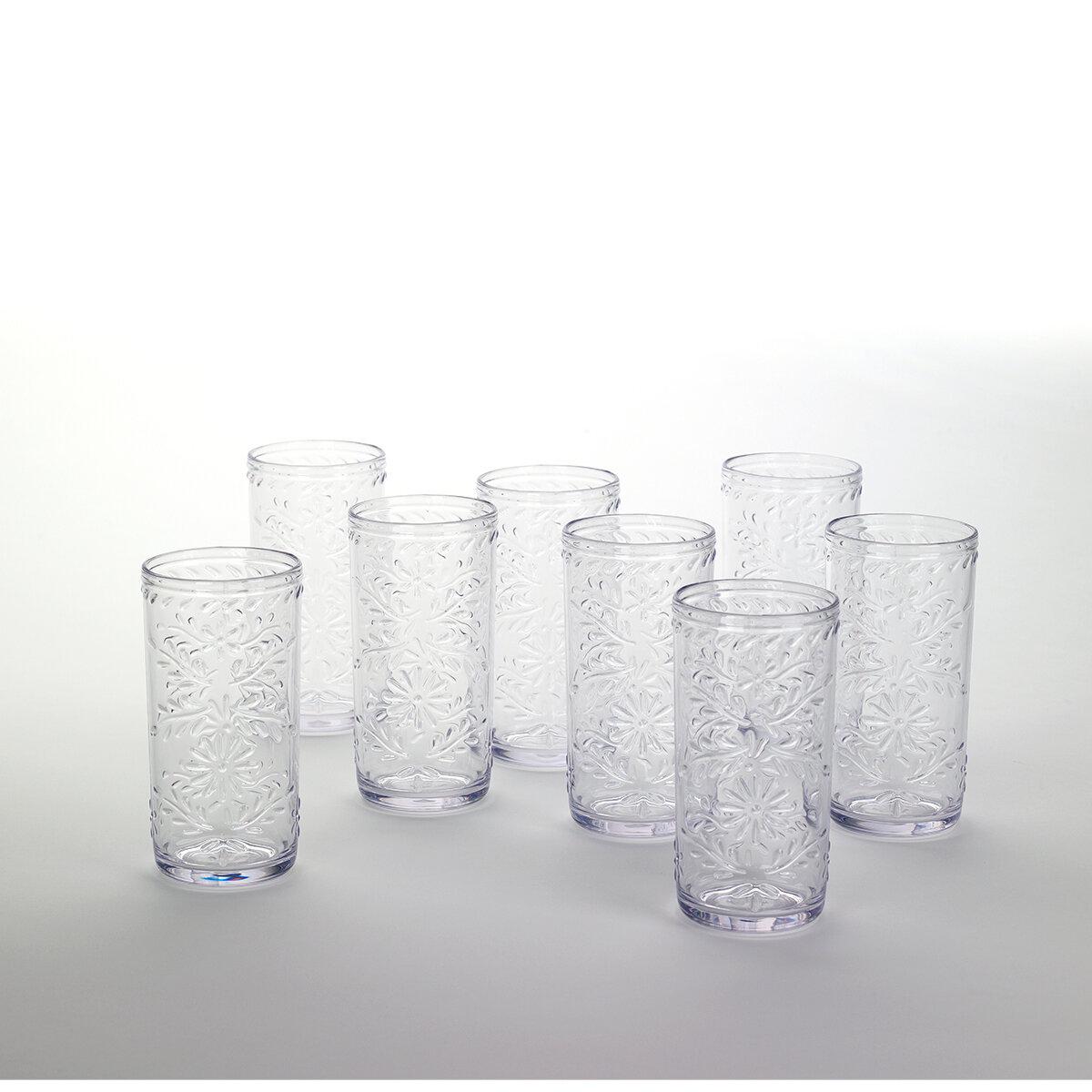 Jia Wei Tritan Tumblers 8 Pack x 680ml Green Tint