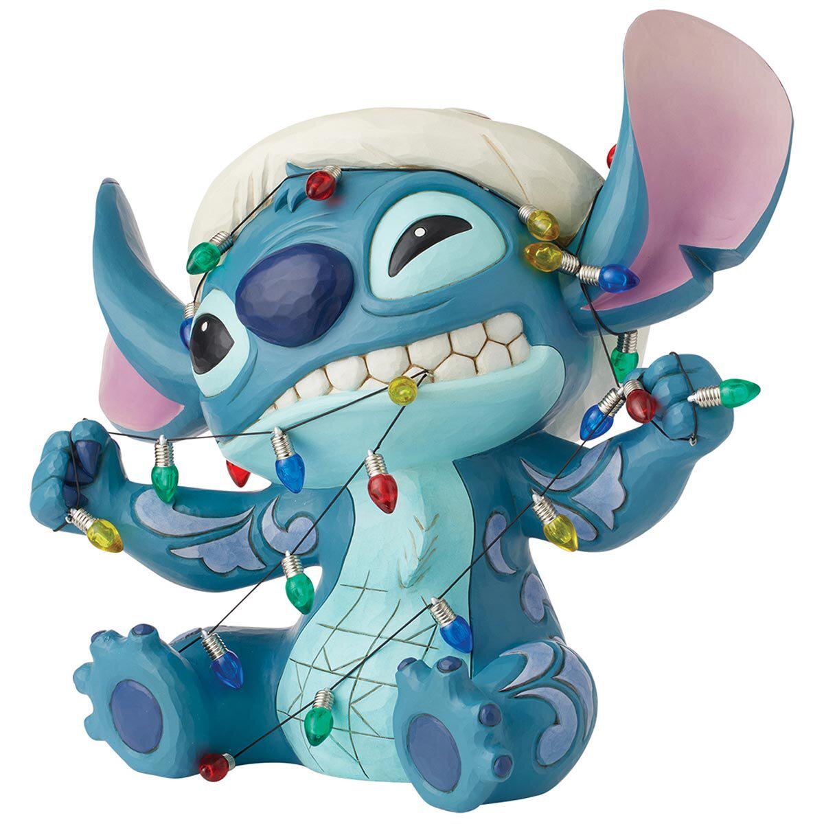 Jim Shore Disney Traditions Stitch Wrapped In Holiday Faux Lights