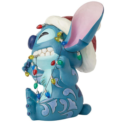 Jim Shore Disney Traditions Stitch Wrapped In Holiday Faux Lights