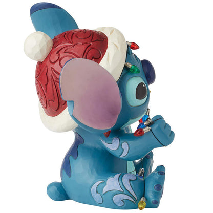 Jim Shore Disney Traditions Stitch Wrapped In Holiday Faux Lights
