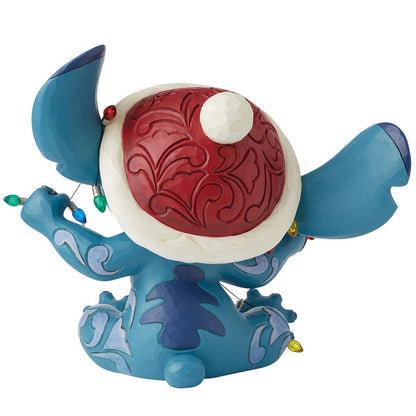 Jim Shore Disney Traditions Stitch Wrapped In Holiday Faux Lights