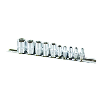 KINCROME 10 Piece 1 4 and 3 8inch Square Drive E-Torx Socket Set 02093