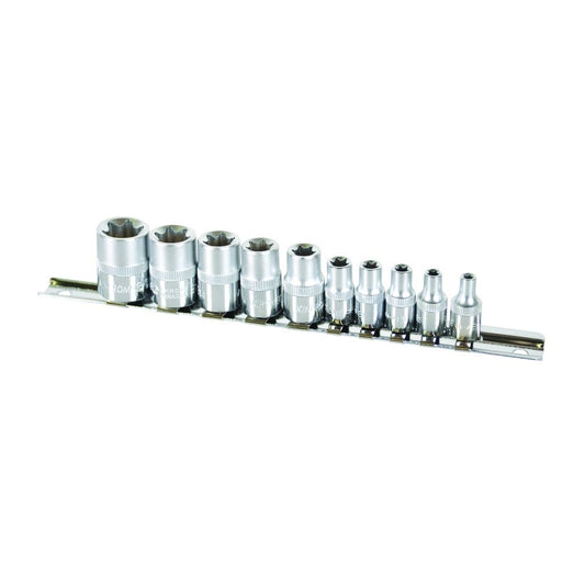 KINCROME 10 Piece 1 4 and 3 8inch Square Drive E-Torx Socket Set 02093