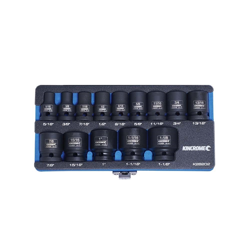 KINCROME 14 Piece 1 2 Inch Imperial Drive Impact Socket Set K28202
