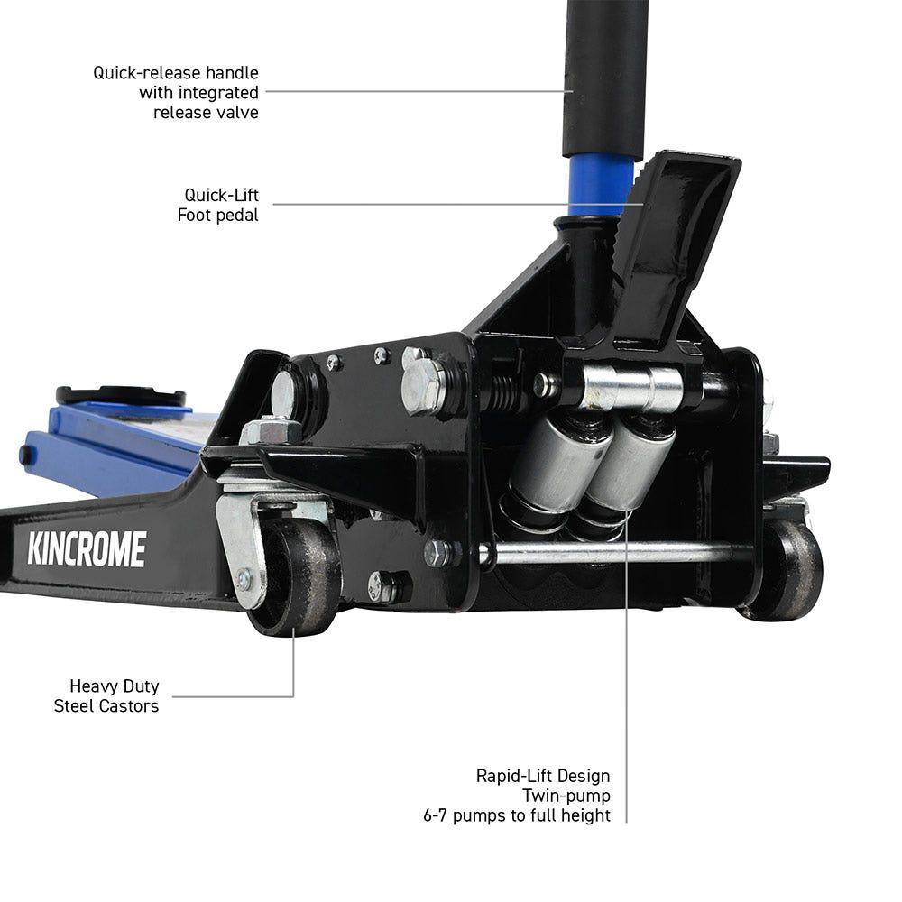 KINCROME 1,100KG Hydraulic Garage Jack - Super Low Profile K12164