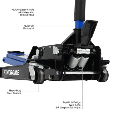 KINCROME 1,100KG Hydraulic Garage Jack - Super Low Profile K12164