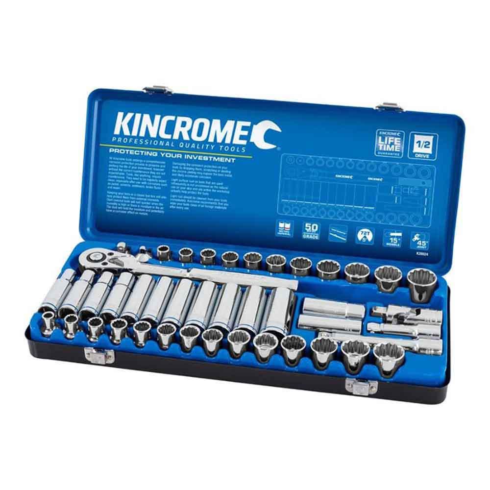 KINCROME 1 2 Drive Socket Set Deep Standard Metric and Imperial 45 Piece K28024