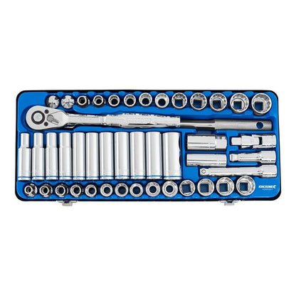 KINCROME 1 2 Drive Socket Set Deep Standard Metric and Imperial 45 Piece K28024