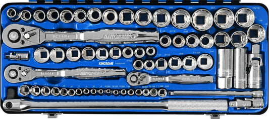 KINCROME 1 4 , 3 8 and 1 2 Drive Socket Set Metric and Imperial - 69 Piece K28042