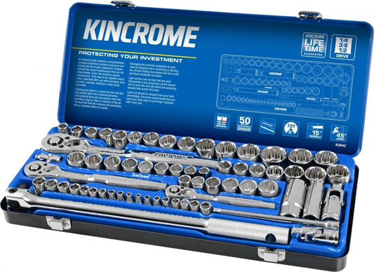 KINCROME 1 4 , 3 8 and 1 2 Drive Socket Set Metric and Imperial - 69 Piece K28042
