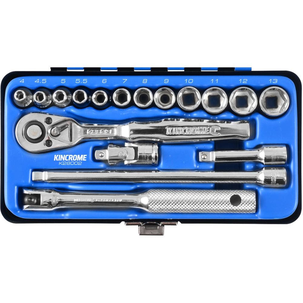 KINCROME 1 4 Drive Socket Set Metric 17 Piece K28002