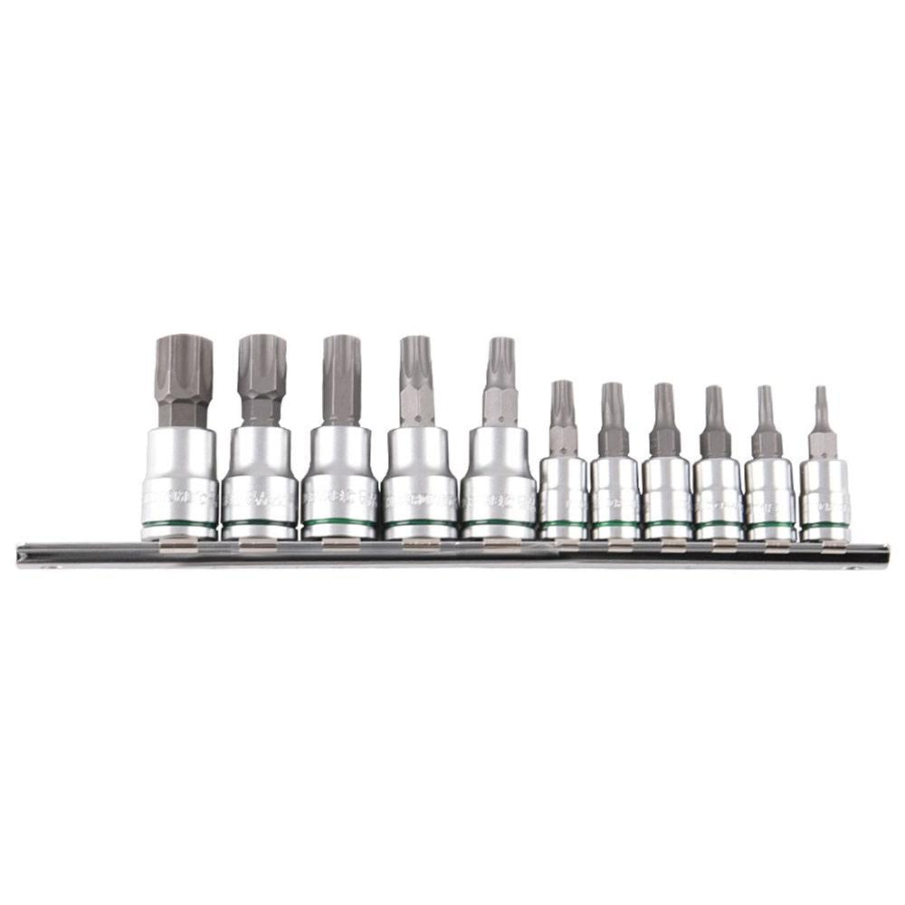 KINCROME 1 4 and 3 8inch Drive TORX Short Series Socket Set - 11 Piece K5025