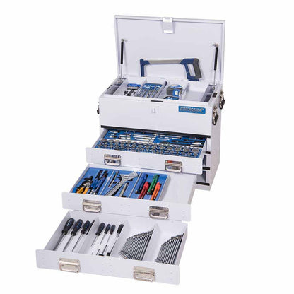 KINCROME 219 Piece 1 4, 3 8 And 1 2 Inch Drive Truck Box Tool Kit White K1258W