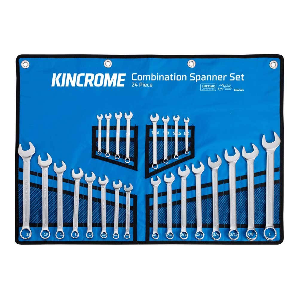 KINCROME 24 Piece Combination Spanner Set - Imperial and Metric 1352424