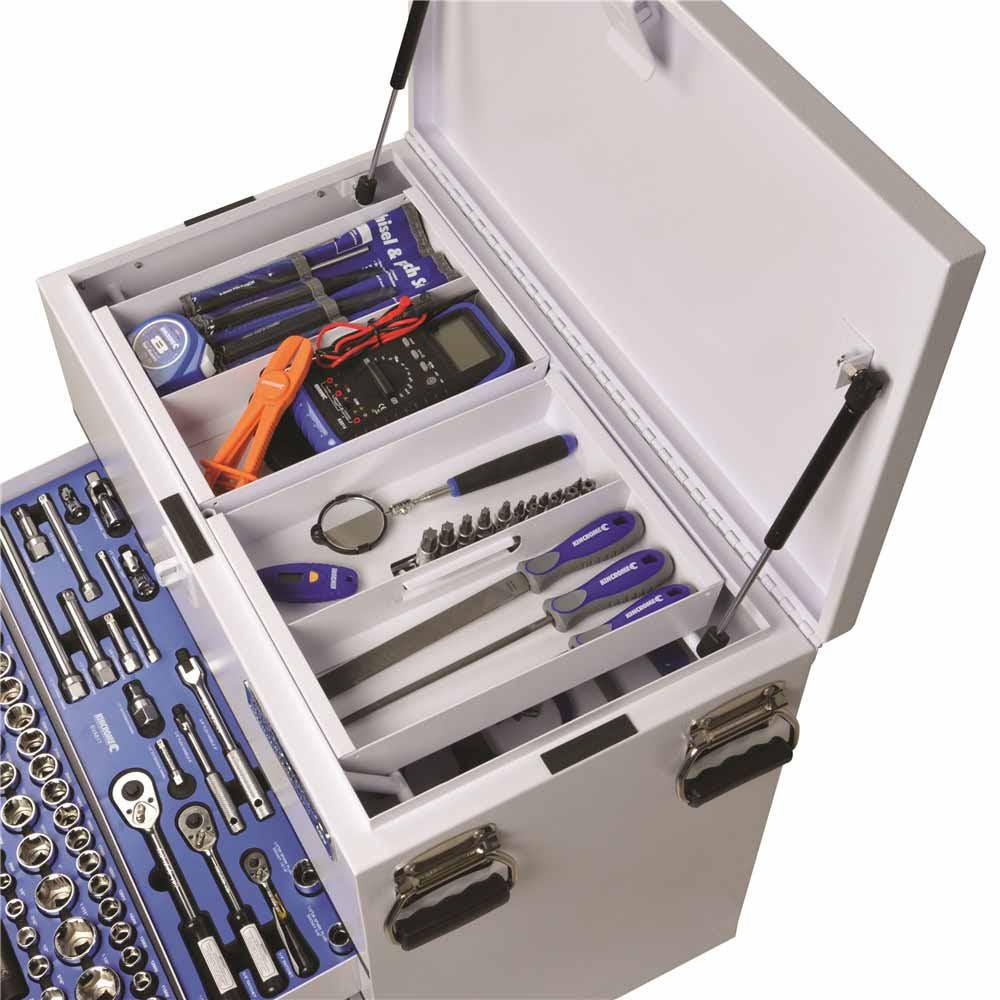 KINCROME 280 Piece 1 4, 3 8 and 1 2 Inch Drive Truck Box Tool Kit White K1255W