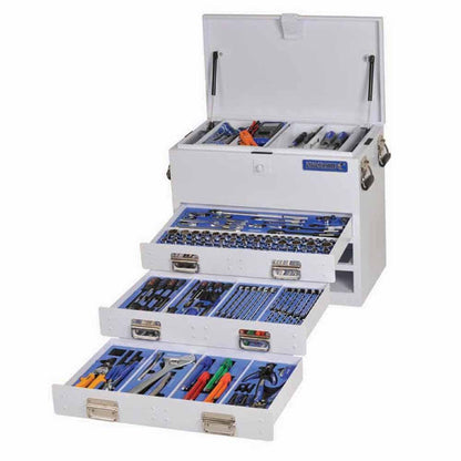 KINCROME 280 Piece 1 4, 3 8 and 1 2 Inch Drive Truck Box Tool Kit White K1255W