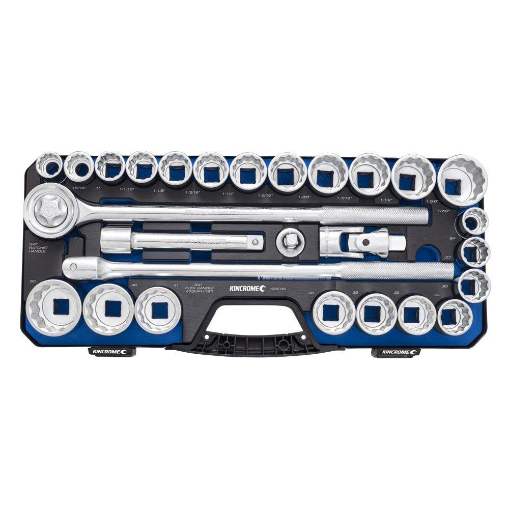 KINCROME 28 Piece Socket Set Metric and Imperial 3 4 Drive K28045