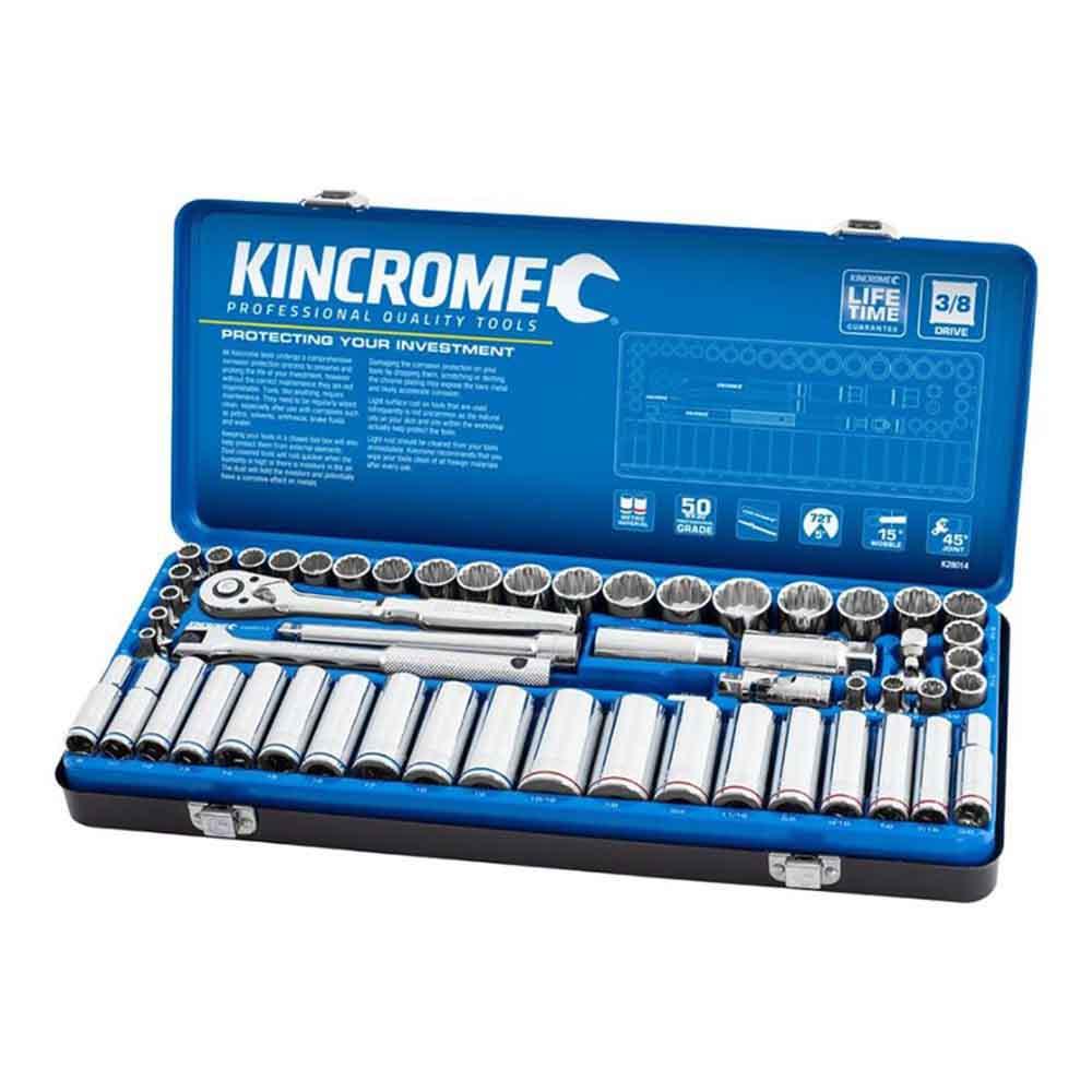 KINCROME 3 8 Drive Socket Set Deep Standard Metric and Imperial 57 Piece K28014