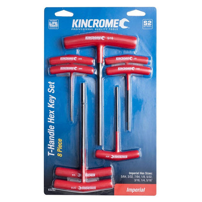 KINCROME 5 64-5 16inch T-Handle Hex Ket Set Imperial - 8 Piece K5282