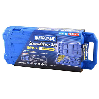 KINCROME Acetate Handle Screwdriver Set - 10 Piece K5052