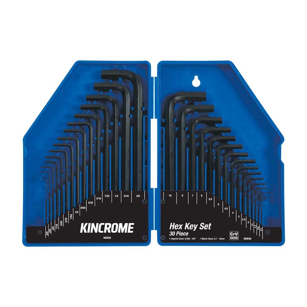 KINCROME Hex Key Wrench Set 30 Piece Imperial and Metric HKW30