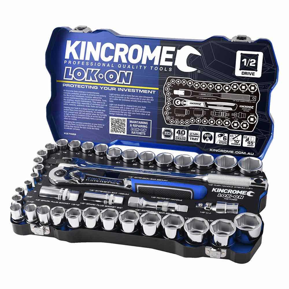KINCROME LOK-ON 41 Piece Socket Set 1 2 Drive K27022