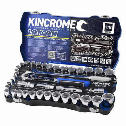 KINCROME LOK-ON 41 Piece Socket Set 1 2 Drive K27022
