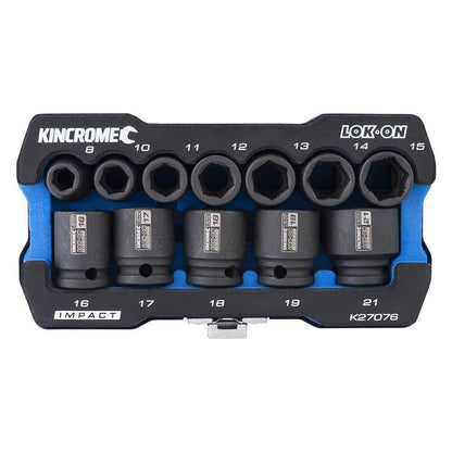 KINCROME LOK-ON Impact 3 8 Drive Socket Set Metric 12 Piece K27076