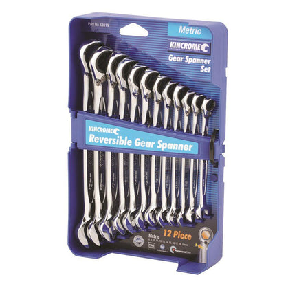 KINCROME Reversible Metric Combination Gear Spanner Set - 12 Piece K3019