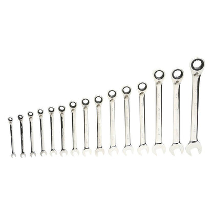 KINCROME Reversible Metric Combination Gear Spanner Set - 15 Piece K3015