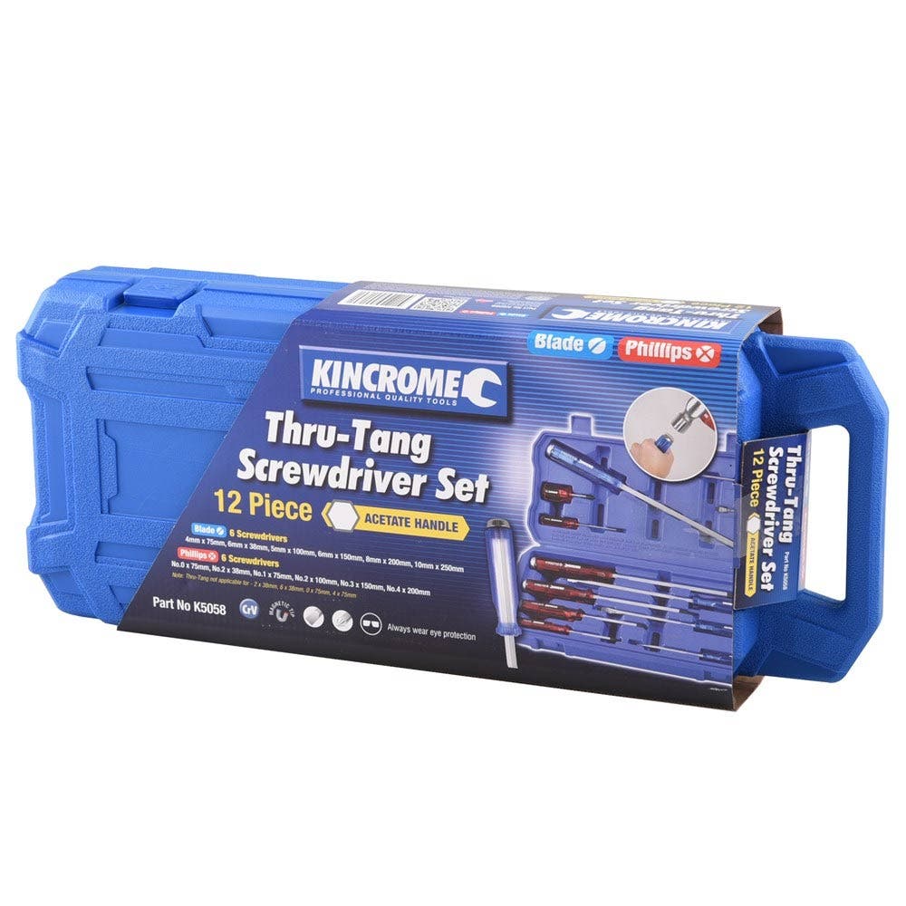KINCROME Thru-Tang Screwdriver Set - 12 Piece K5058