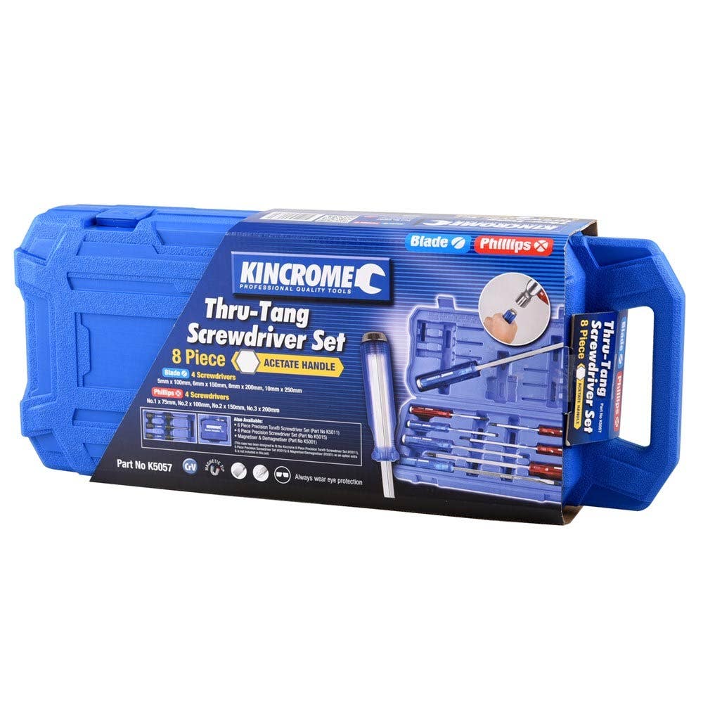 KINCROME Thru-Tang Screwdriver Set - 8 Piece K5057