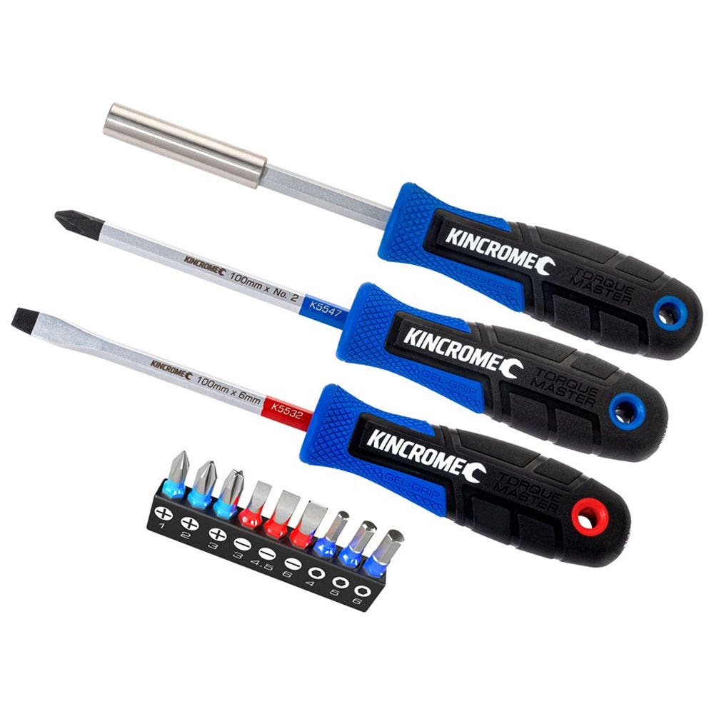 KINCROME TorqueMaster Screwdriver and Bit Set - 12 Piece K5516